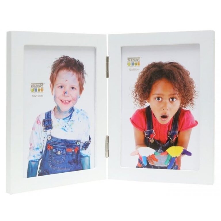 Cadre diptyque en look peint blanc ou brun pour deux photos 10 x 15 cm verticales S68FV3 H2V . (Copie)