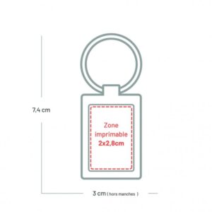 porte-clefs-metal-forme-rectangle-livre-avec-boite-cadeau-noire-dim-20x28mm sublimation.